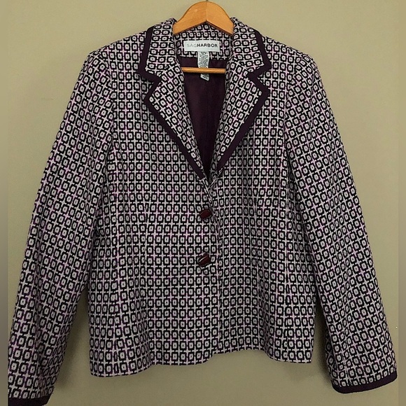 SAG HARBOR Vintage Abstract Pattern Blazer - Picture 1 of 7